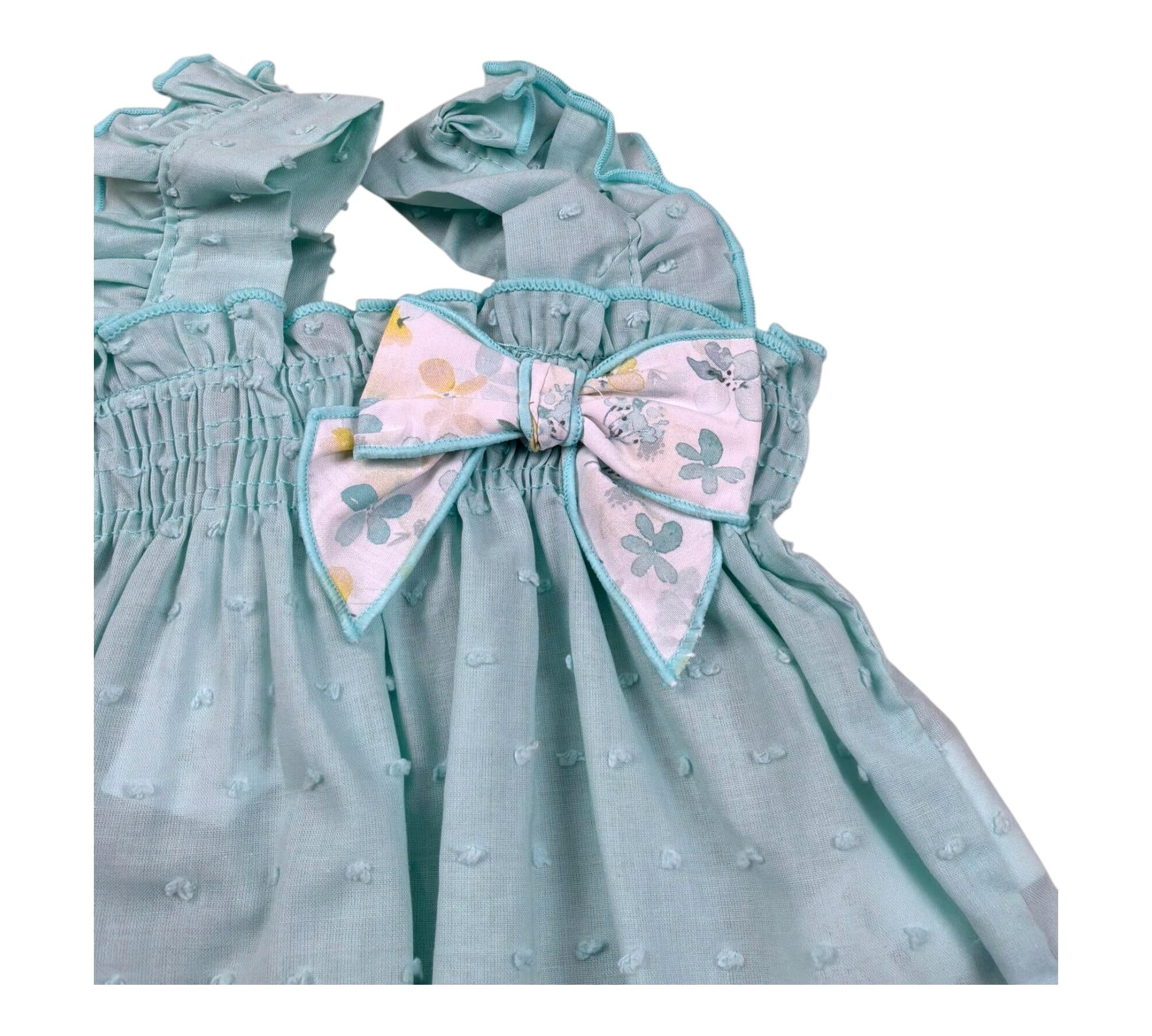 Calamaro Completo 2 Pezzi Camicia-Culotte per Neonata 11120 VERDE ACQUA CALAMARO 