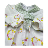 Le Bebe Tutina Manica Lunga Tinta Unita Fantasia Floreale per Neonata LBG6244 BIANCO LE BEBE 