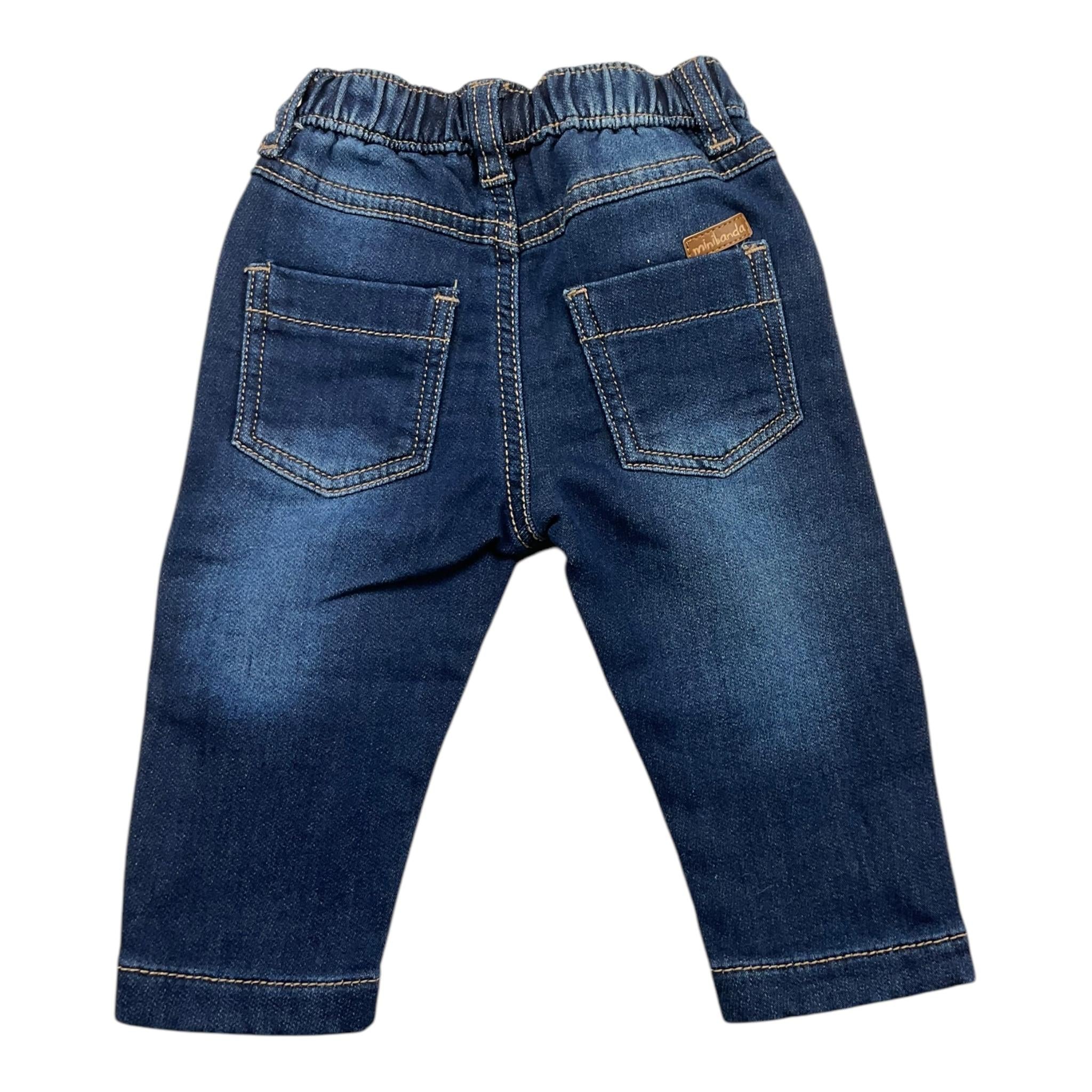 MINI BANDA jeans tinta unita con elastico in vita Blu per Neonato 3A624 BLU MINI BANDA 