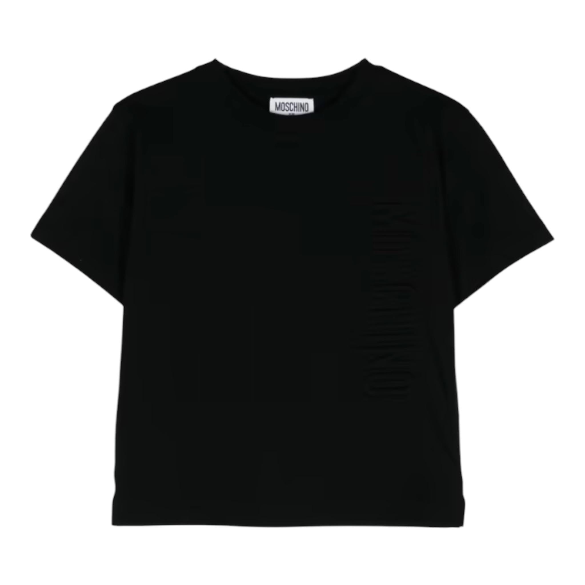MOSCHINO t-shirt tinta unita girocollo Nero per Bambino HUM04Z NERO MOSCHINO 