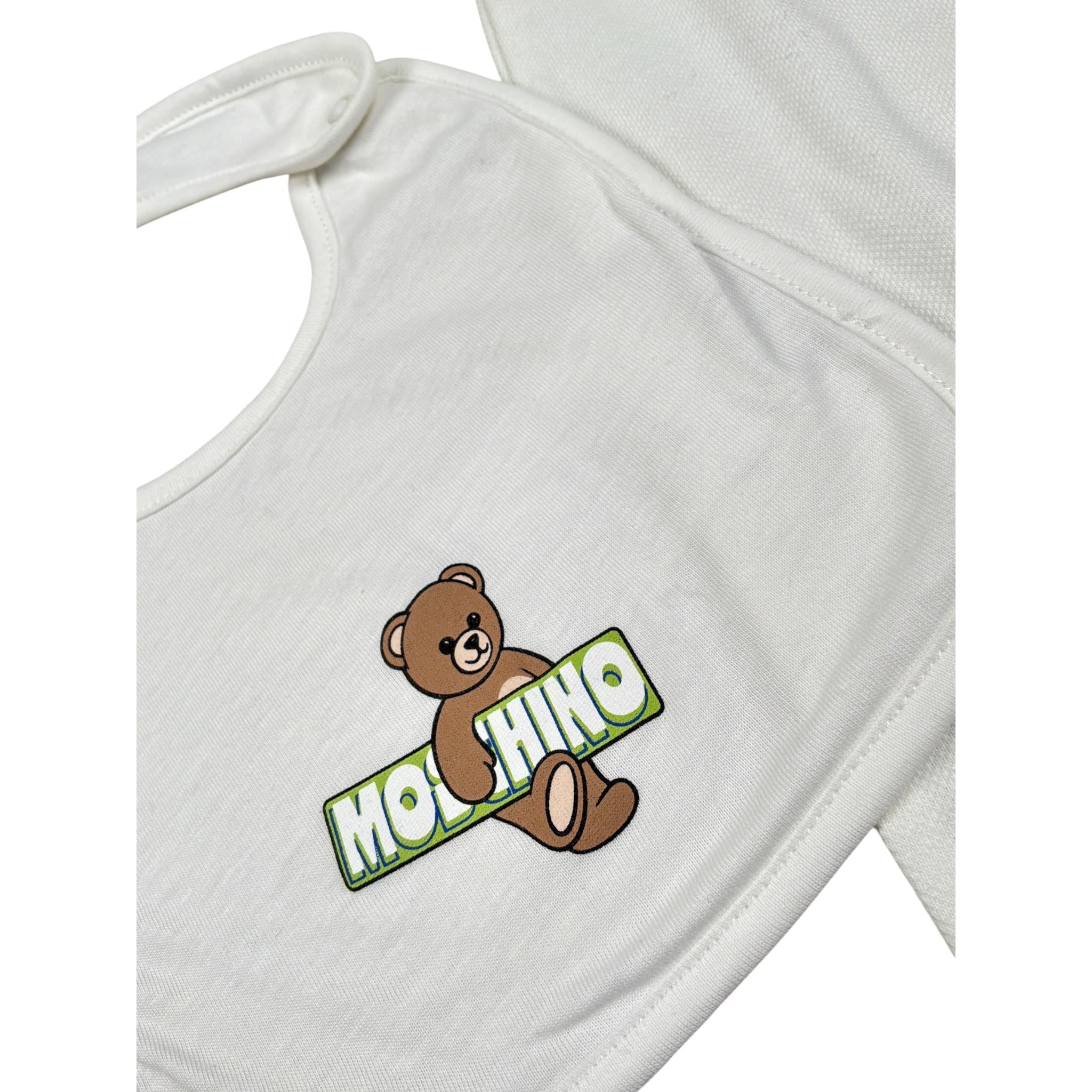 Moschino Tutina Tinta Unita con Logo per Neonato MOY06Y BIANCO MOSCHINO 