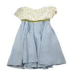 La Stupenderia Abito Bicolore con Fiori E Fantasia A Righe per Bambina JAB84 BIANCO/AZZURRO LA STUPENDERIA 