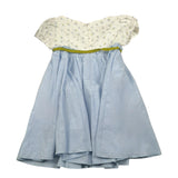 La Stupenderia Abito Bicolore con Fiori E Fantasia A Righe per Bambina JAB84 BIANCO/AZZURRO LA STUPENDERIA 