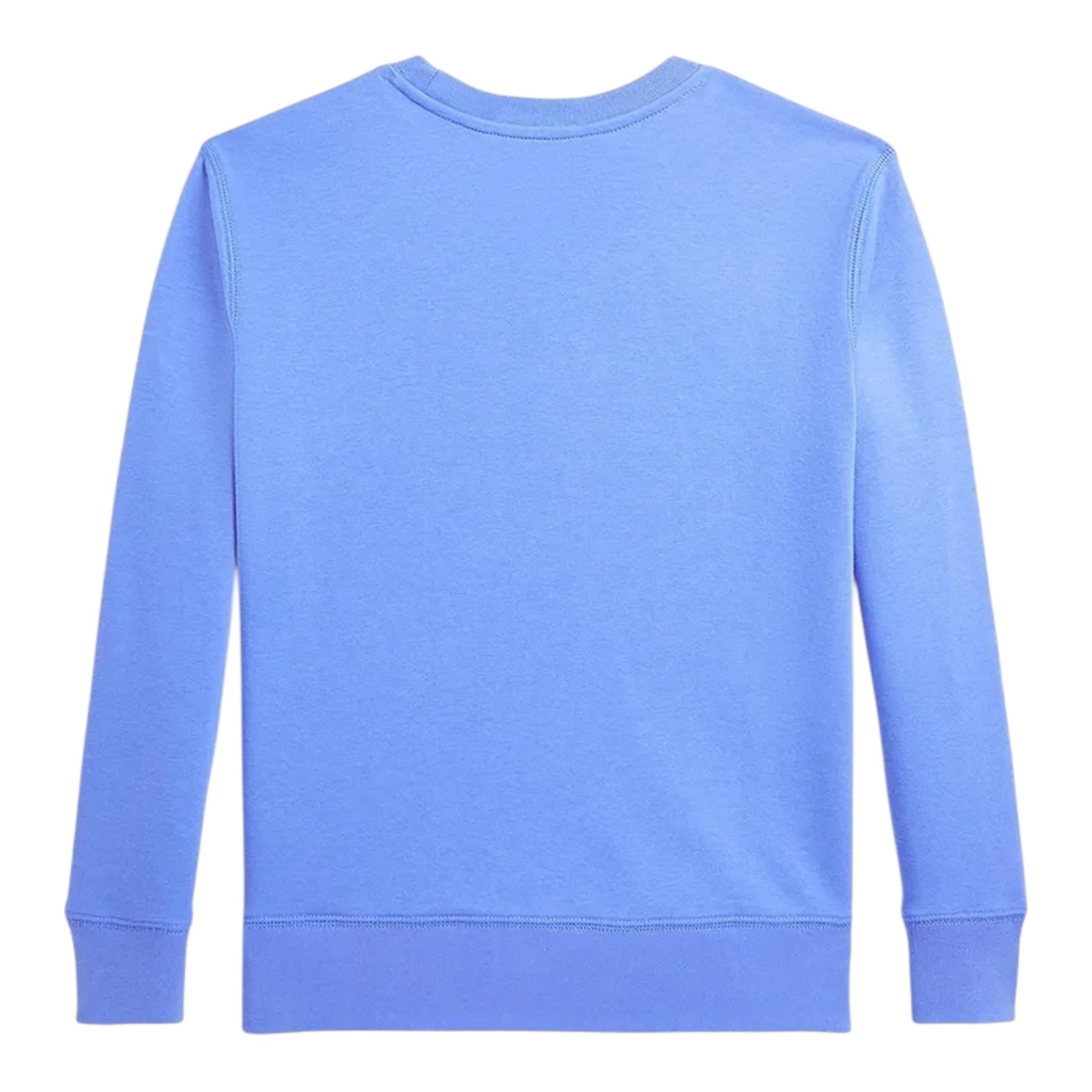 Ralph Lauren Felpa Girocollo Tinta Unita con Logo per Bambino 323958154003 AZZURRO RALPH LAUREN 