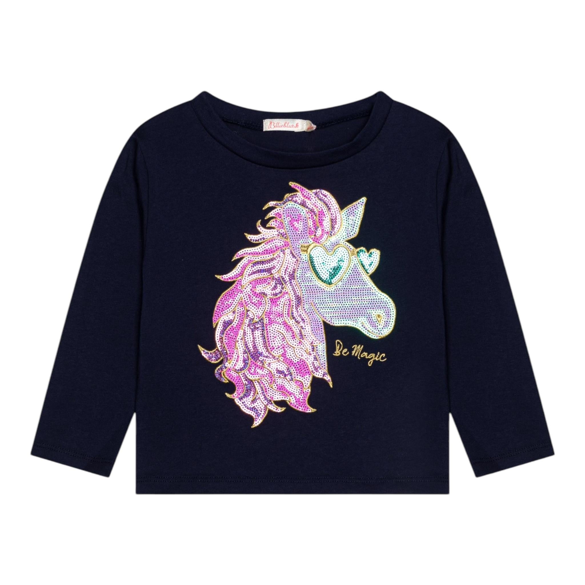 BillIEBLUSH shirt girocollo tinta unita con stampa  Blu per Neonata U20475 BLU BillIEBLUSH 