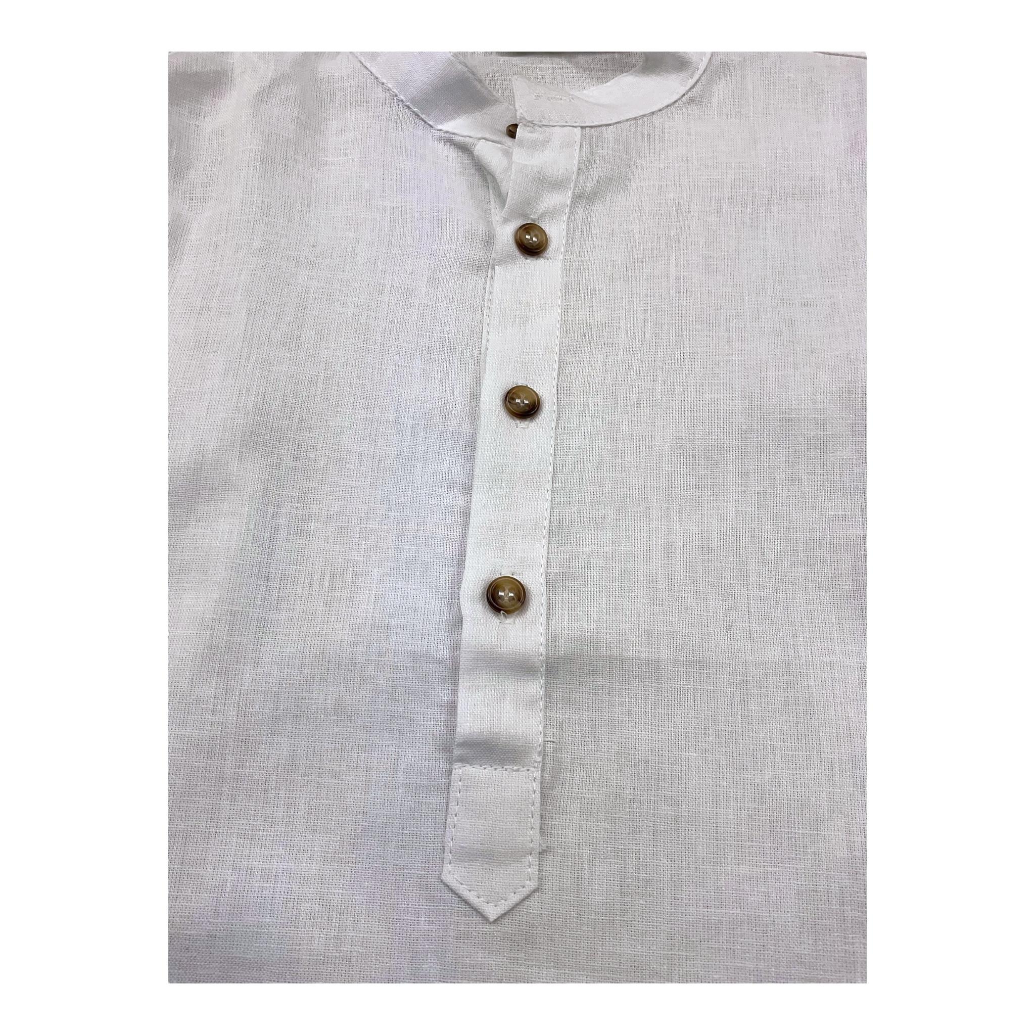 M+E' Camicia Manica Lunga Tinta Unita Collo Coreano per Neonato UEM0507 BIANCO M+E' 