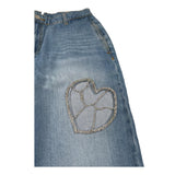 Liu Jo Jeans Tinta Unita con Applicazioni Brillantini per Bambina GA5110XX AZZURRO LIU JO 