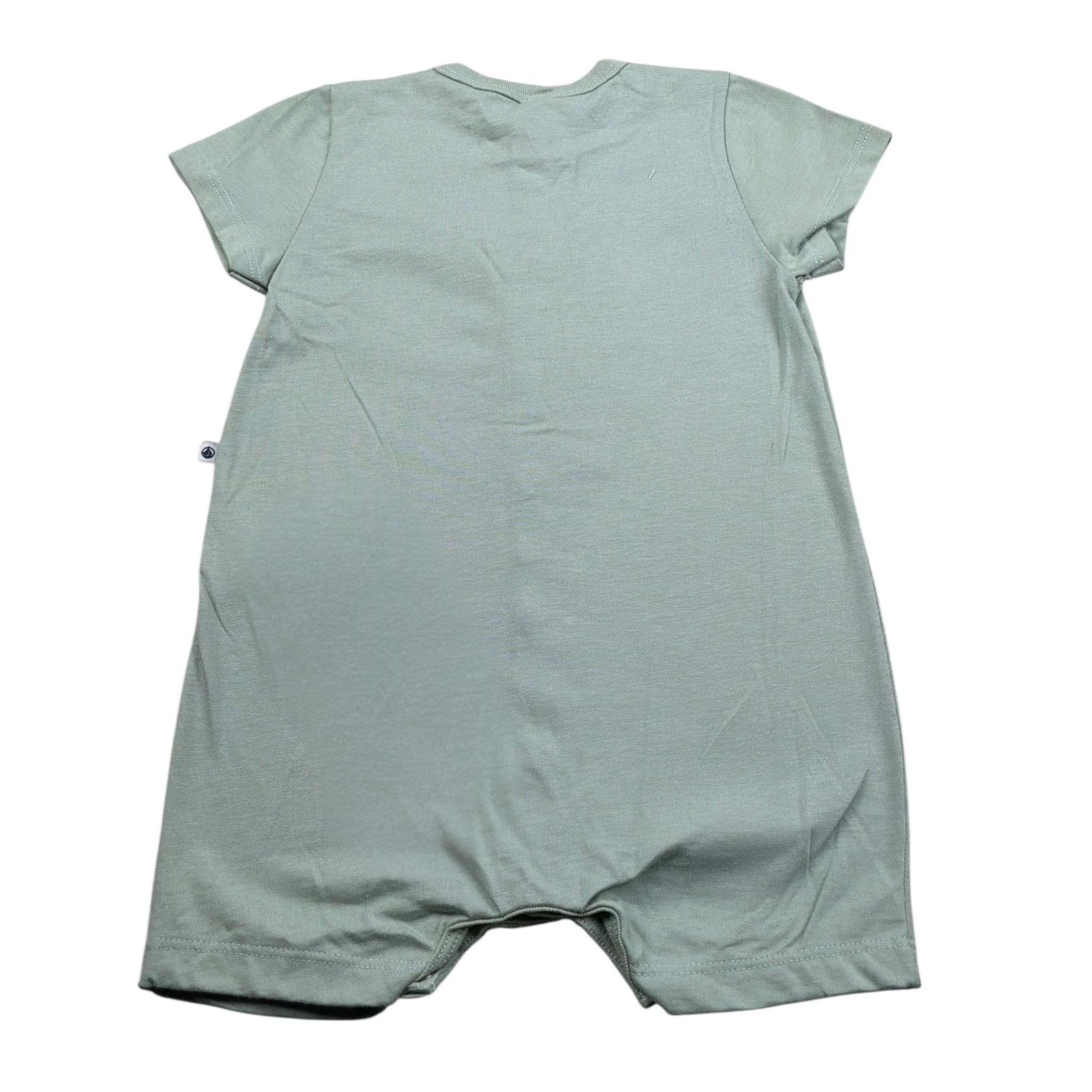 Petit Bateau Pagiaccetto Mezza Manica tinta unita Verde per Neonato A0A8X01070 VERDE PETIT BATEAU 