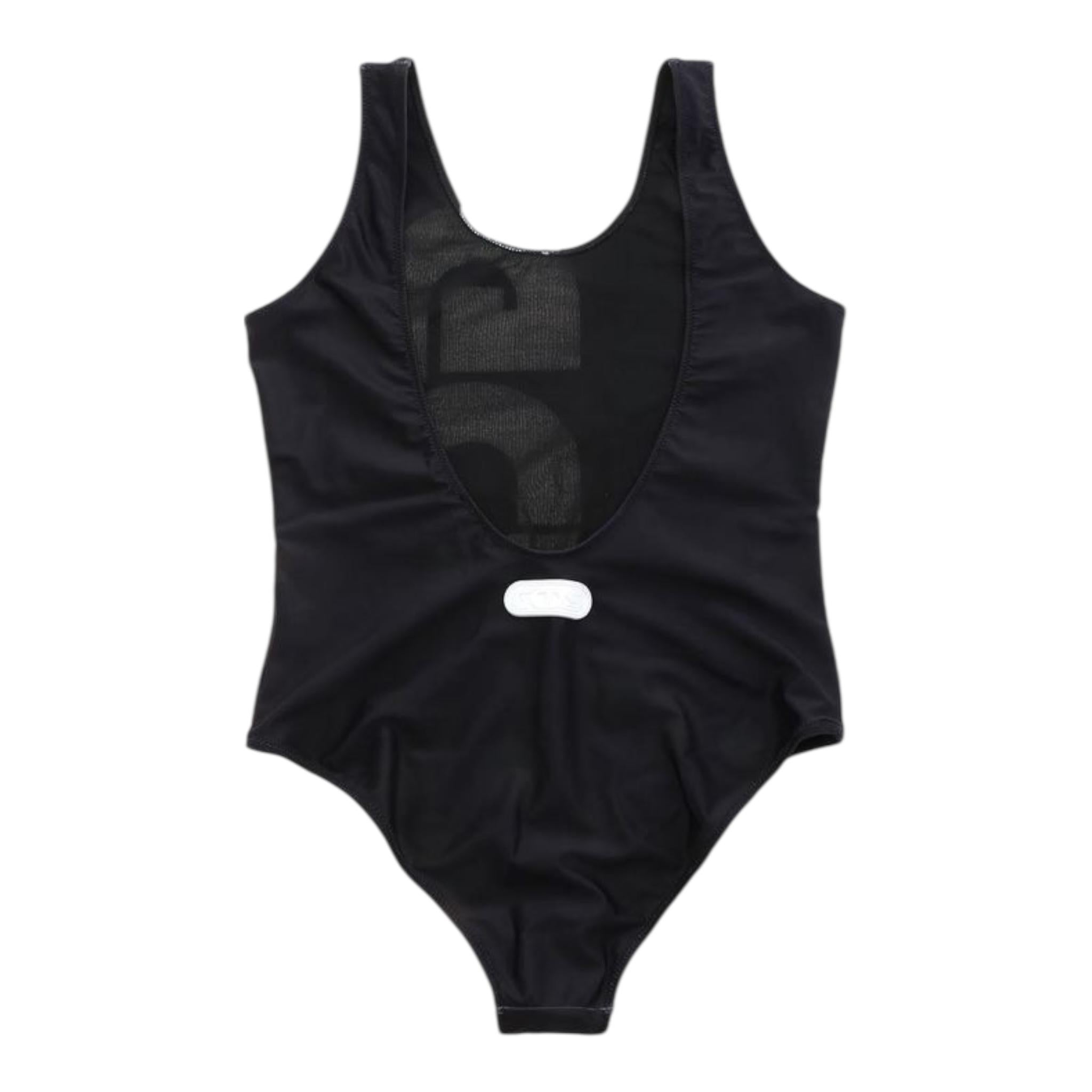 Gcds Costume Intero Tinta Unita con Stampa per Bambina 027966 NERO GCDS 