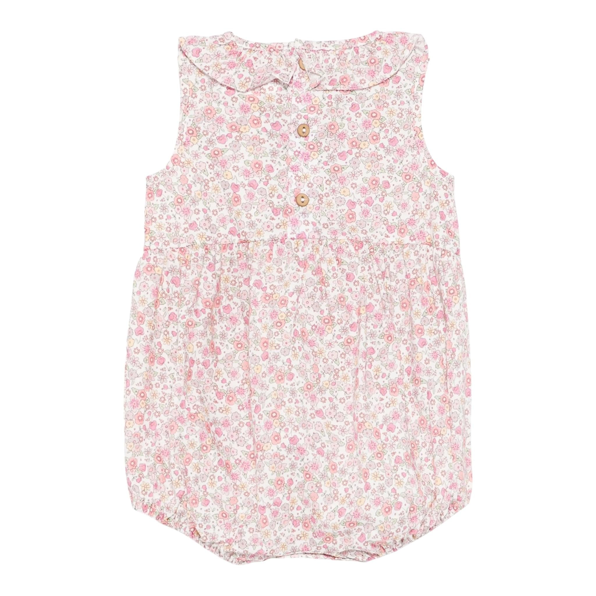 Teddy E Minou Pagliaccetto Giromanica Tinta Unita Fantasia Floreale per Neonata E15TU045C0000 BIANCO TEDDY E MINOU 