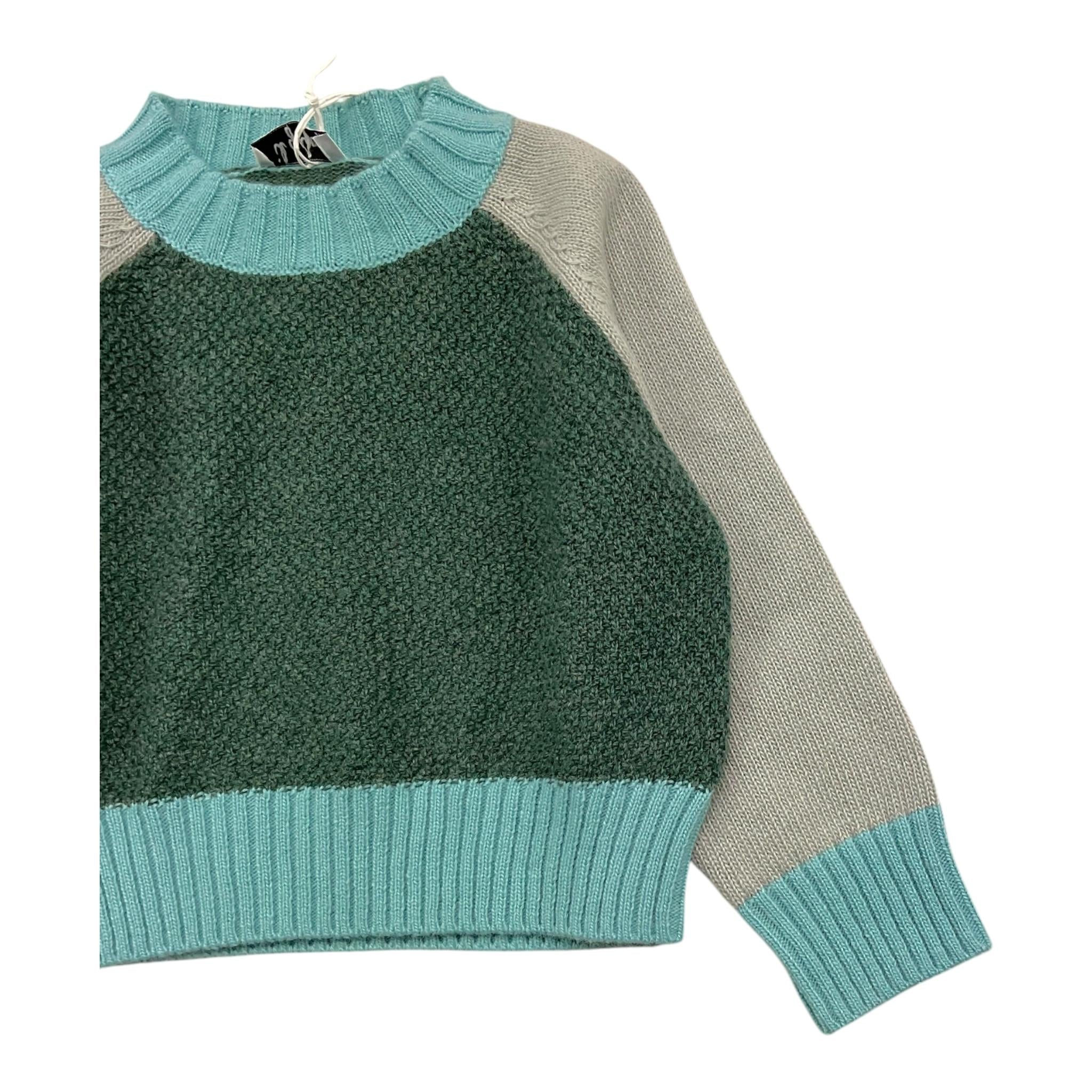 IL GUFO maglia tricolore girocollo Verde per Bambino A24MA453EM220 VERDE IL GUFO 