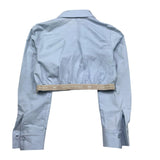 Elisabetta Franchi Camicia Manica Lunga Modello Crop per Bambina EFCA264 AZZURRO ELISABETTA FRANCHI 