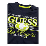 Guess T-Shirt Girocollo Tinta Unita con Stampe per Neonato N5RI23K8HM4 BLU GUESS 