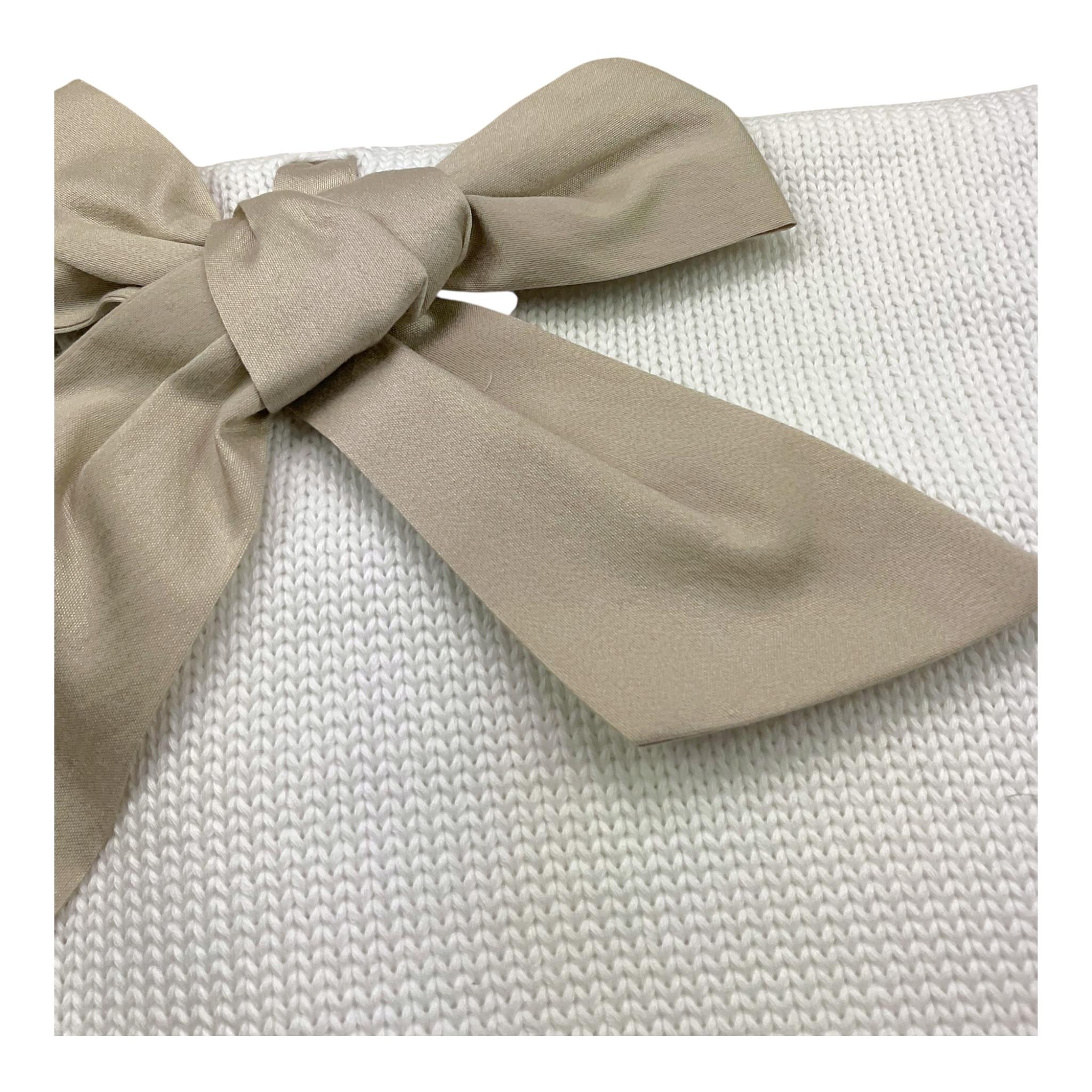 Colibri Coperta Tinta Unita con Ricami E Fiocco per Neonata 8COPASQ2 BIANCO COLIBRI 