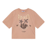 PINKO t-shirt girocollo tinta unita con stampa Rosa per Bambina F4PIJGTH078 ROSA PINKO 