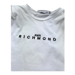 John Richmond T-Shirt Girocollo Tinta Unita con Logo Modello Crop per Bambina RGP26123TS BIANCO JOHN RICHMOND 