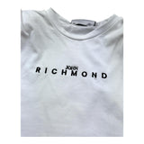 John Richmond T-Shirt Girocollo Tinta Unita con Logo Modello Crop per Bambina RGP26123TS BIANCO JOHN RICHMOND 