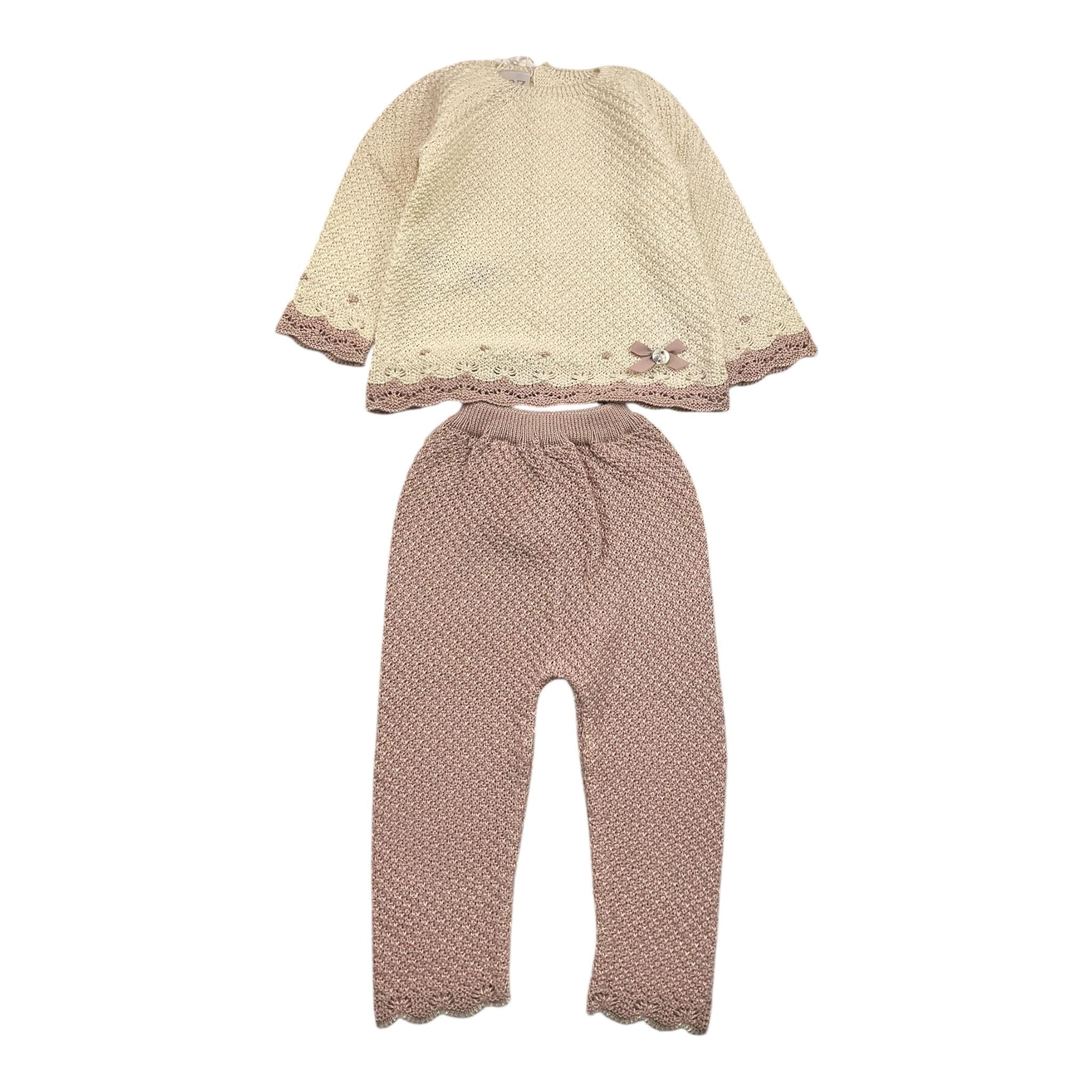 PAZ RODRIGUEZ cmpleto maglia-leggins bicolore Panna/rosa per Neonata 003120516 PANNA/ROSA PAZ RODRIGUEZ 