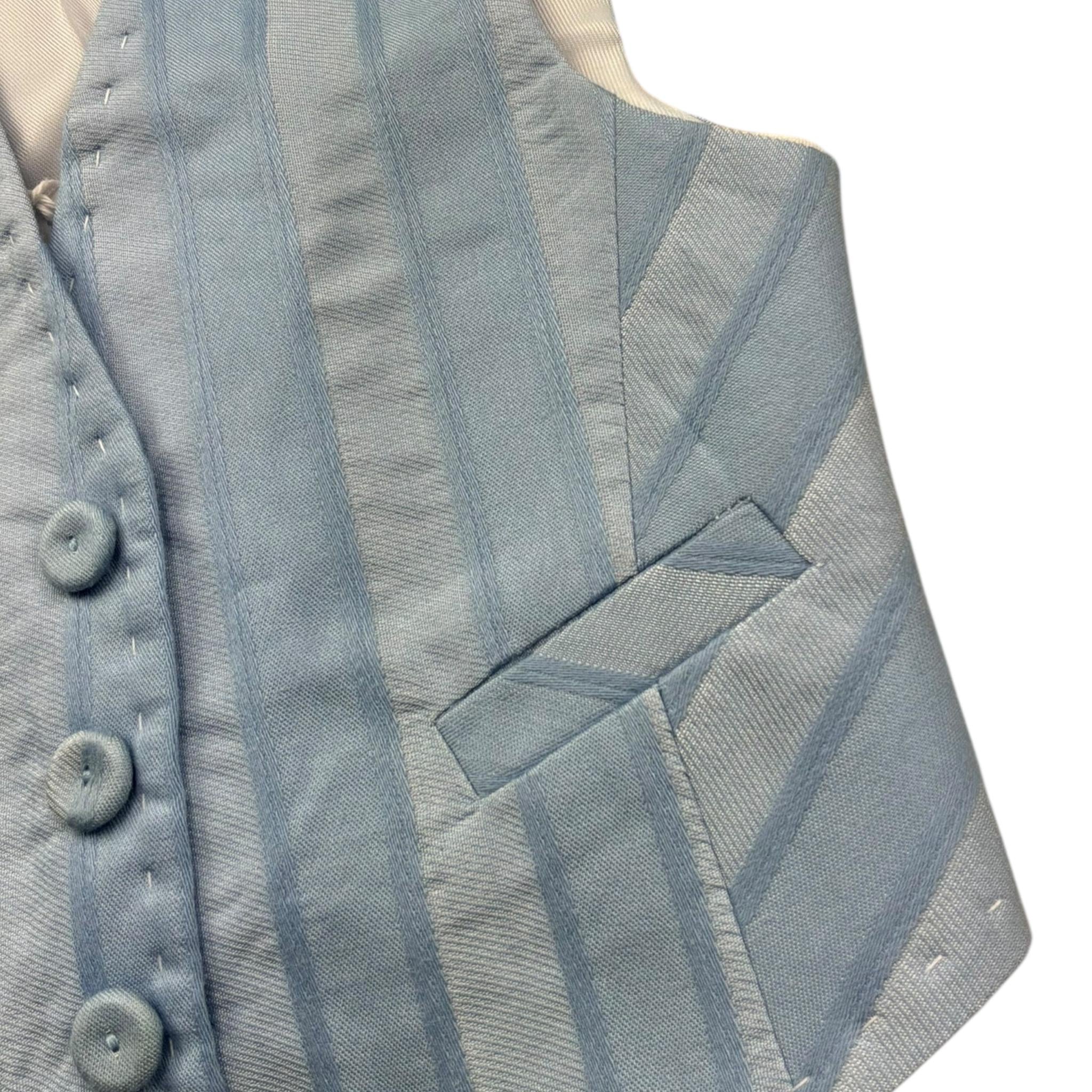 Manuel & Frank Gilet Tinta Unita con Fantasia A Righe per Neonato MF5116I AZZURRO MANUEL & FRANK 