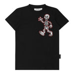 Philipp Plein T-Shirt Girocollo tinta unita con Stampa Nero per Bambino BTK1214 NERO PHILIPP PLEIN 