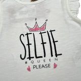 Please T-Shirt Girocollo tinta unita con Stampa Bianco per Neonata MO04030G BIANCO PLEASE 