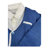 Stella Completo 3Pz Camicia-Cardigan-Salopette Blu per Neonato
