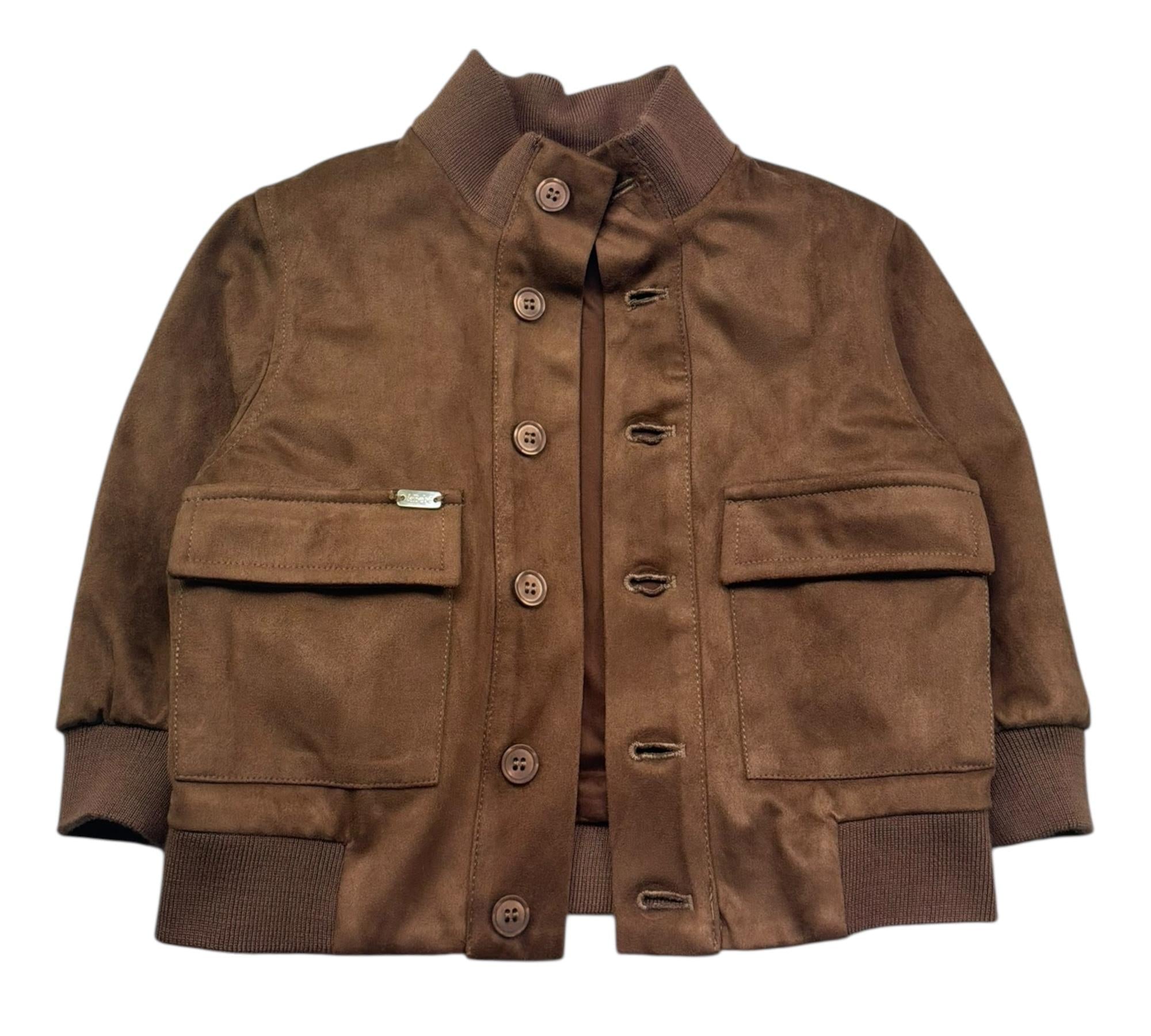 Le Bebe Giubbino Scamosciato Tinta Unita con Bottoni per Neonato LBB5384 MARRONE LE BEBE 