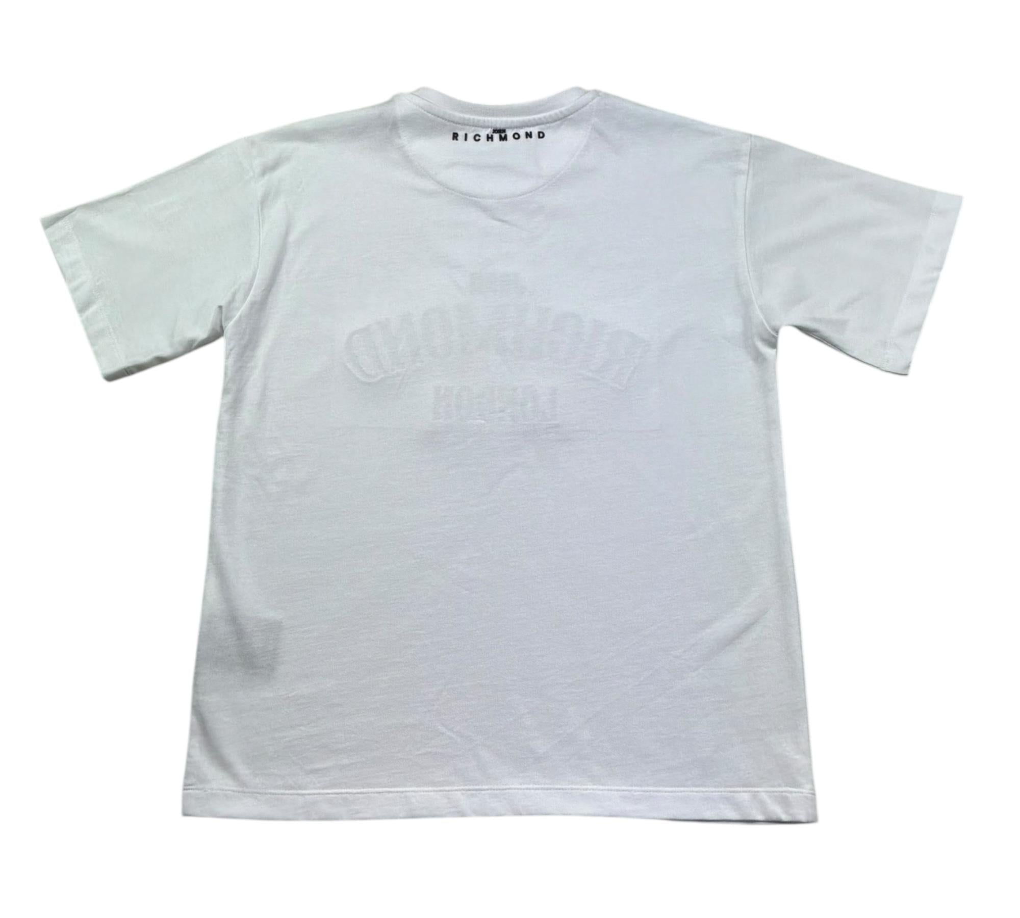 John Richmond T-Shirt Girocollo Tinta Unita con Stampa per Bambina RGP26048TS BIANCO JOHN RICHMOND 