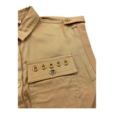 Michael Kors Camicia Giromanica Tinta Unita con Tasche per Bambina R30061 BEIGE MICHAEL KORS 