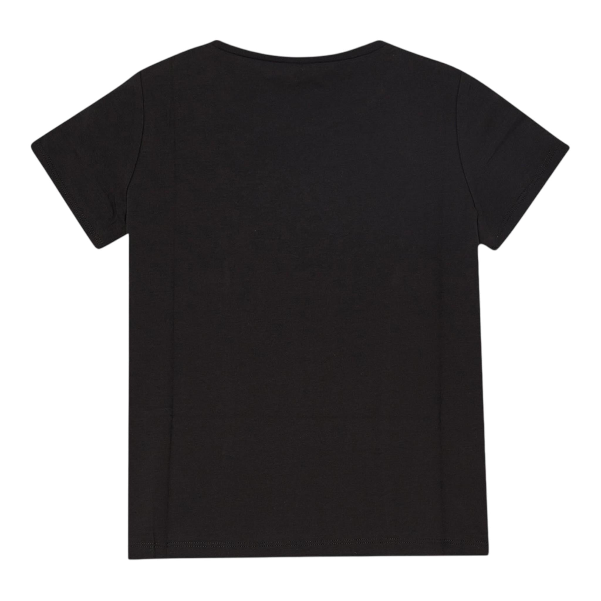 Liu Jo T-Shirt Girocollo Tinta Unita con Brillantini per Bambina GA5019X NERO LIU JO 