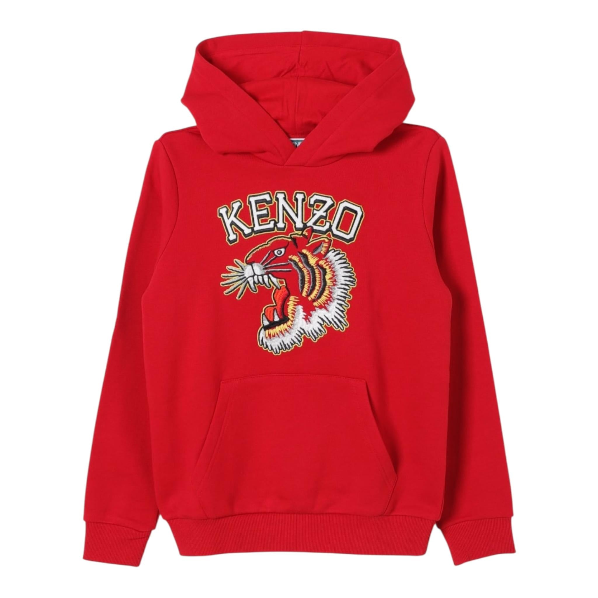 KENZO felpa tinta unita con cappuccio e stampa Rosso per Neonato K60767N ROSSO KENZO 