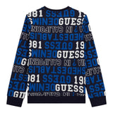 GUESS felpa chiusa girocollo stampa fantasia Blu per Neonato N4YQ02KA6R33 BLU GUESS 