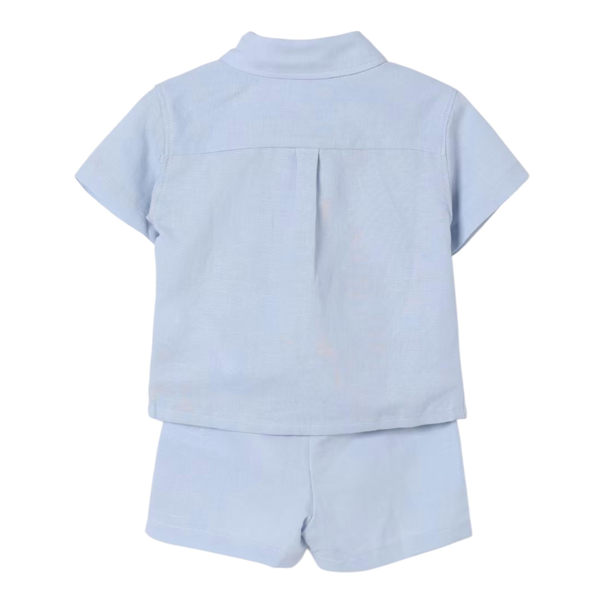 Calvin Klein Completo 2 Pezzi Bermuda-Camicia Tinta Unita per Neonato IN0IN03008 AZZURRO CALVIN KLEIN 
