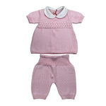 Scaldacuore Completo 2 Pezzi T-Shirt-Short In Maglia per Neonata PS07PCORPE24 ROSA SCALDACUORE 