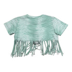 Just Cavalli T-Shirt Modello Crop con Frange per Bambina JGP26214TS VERDE ACQUA JUST CAVALLI 