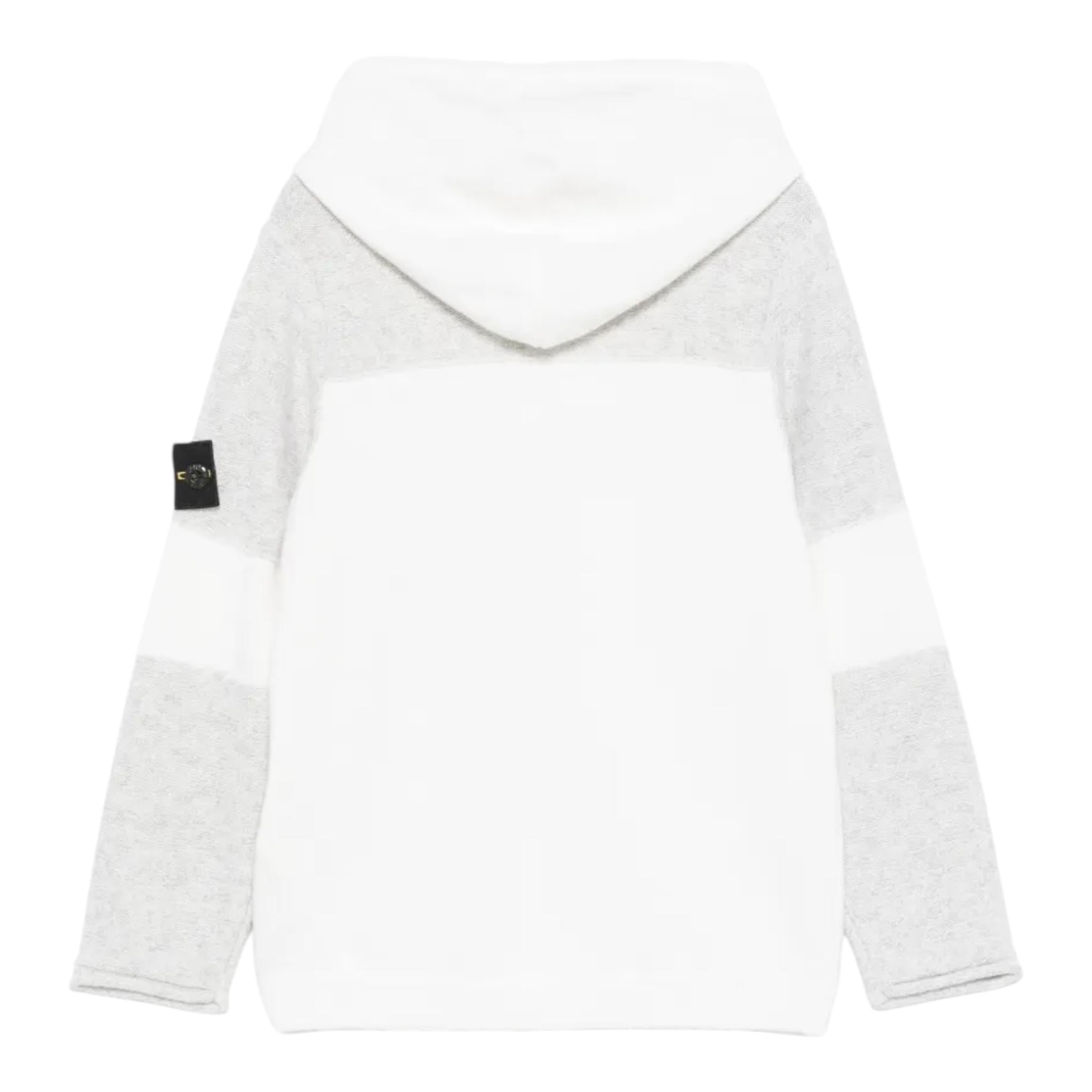 STONE ISLAND maglia bicolore con cappuccio Bianco/grigio per Bambino 8116506Z2 BIANCO/GRIGIO STONE ISLAND 