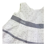 Le Bebe Abito Giromanica Tinta Unita con Ricami per Neonata LBG0692 BIANCO LE BEBE 