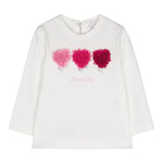 Monnalisa Shirt Girocollo Tinta Unita con Applicazioni per Neonata 39D601 BIANCO MONNALISA 