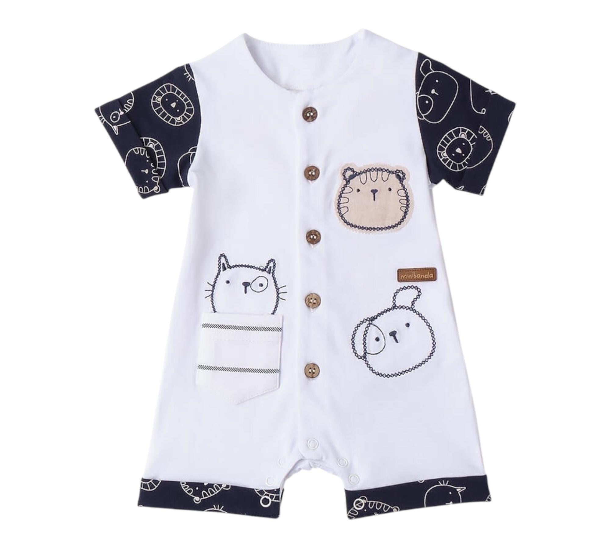 Minibanda Pagliaccetto Mezza Manica Tinta Unita per Neonato 3B686 BIANCO MINIBANDA 