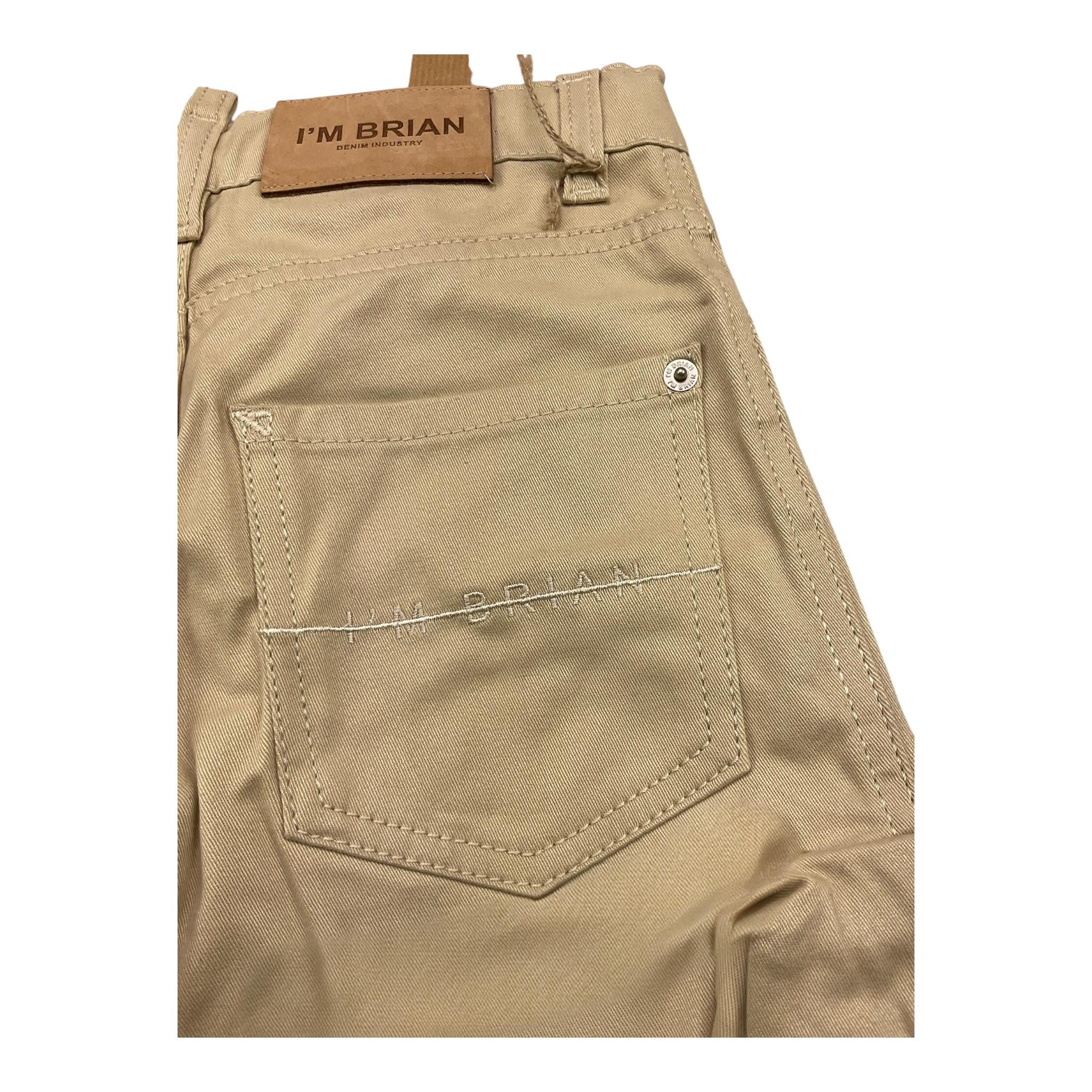 I'M BRIAN pantalone tinta unita con girovita regolabile Beige per Neonato SAMJL2024N BEIGE I'M BRIAN 