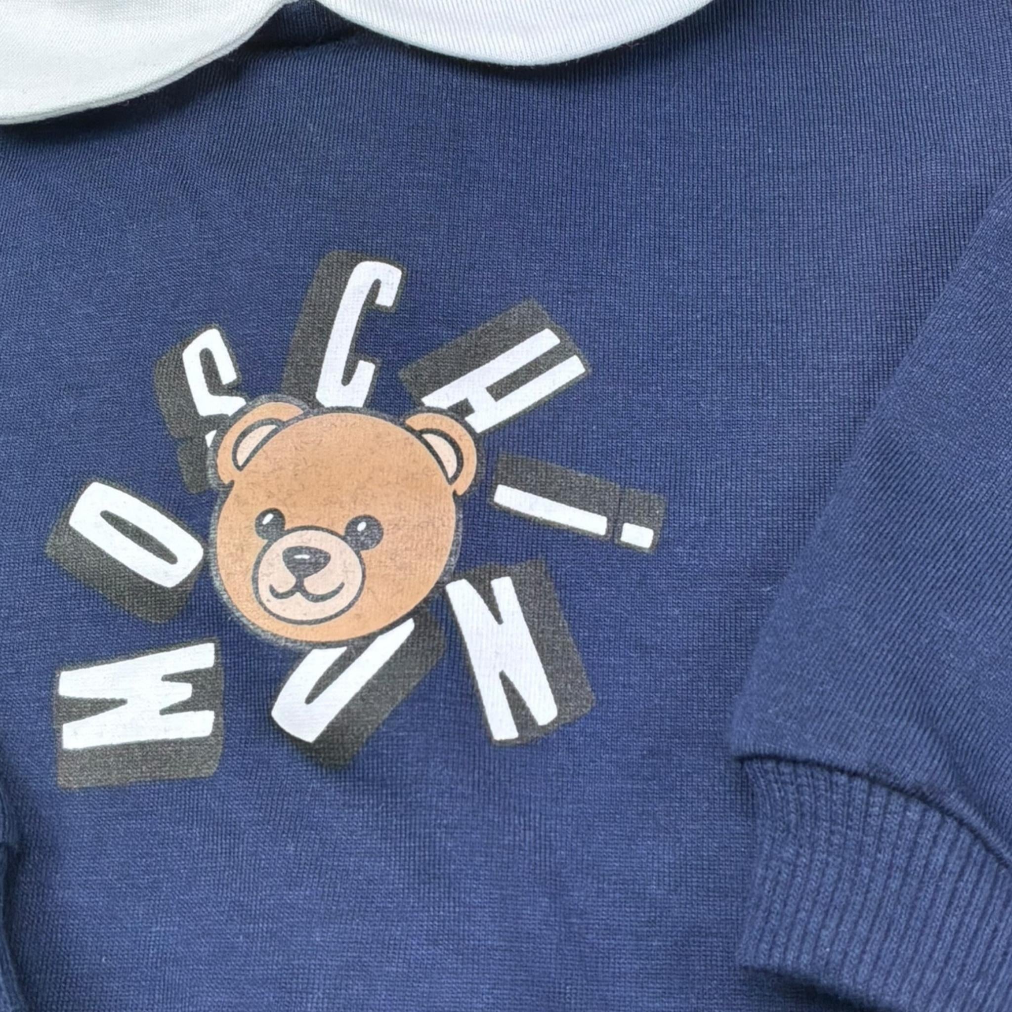 Moschino Set Tutina - Cappello Tinta Unita per Neonato MUY094 BLU MOSCHINO 