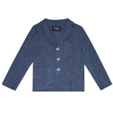 Die Eule Einreihige Blaue Einfarbige Jacke Für Jungen