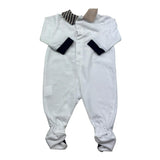 Isabel & Martinez Tutina Manica Lunga Tinta Unita con Orso per Neonato IM25N484 BIANCO ISABEL & MARTINEZ 