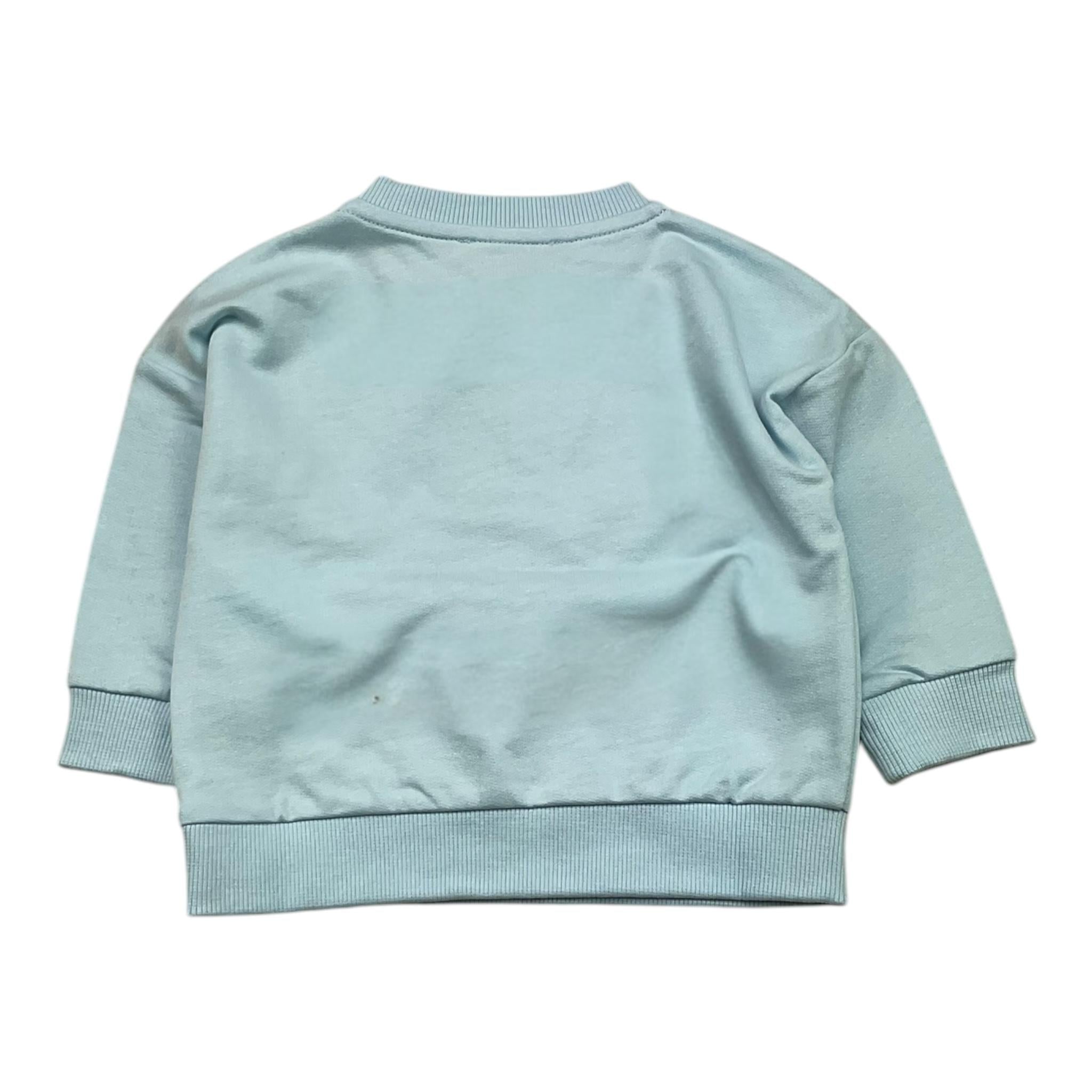 MOSCHINO felpa girocollo tinta unita con stampa Azzurro per Neonato M7F03Q AZZURRO MOSCHINO 