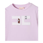 Elisabetta Franchi T-Shirt Girocollo Tinta Unita con Logo per Neonata EGTS090N LILLA ELISABETTA FRANCHI 