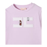 Elisabetta Franchi T-Shirt Girocollo Tinta Unita con Logo per Neonata EGTS090N LILLA ELISABETTA FRANCHI 