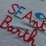 Saint Barth T-Shirt Girocollo Tinta Unita con Fantasia A Righe per Bambino 01199L BIANCO/BLU SAINT BARTH 