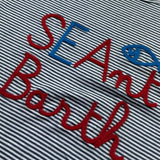 Saint Barth T-Shirt Girocollo Tinta Unita con Fantasia A Righe per Bambino 01199L BIANCO/BLU SAINT BARTH 