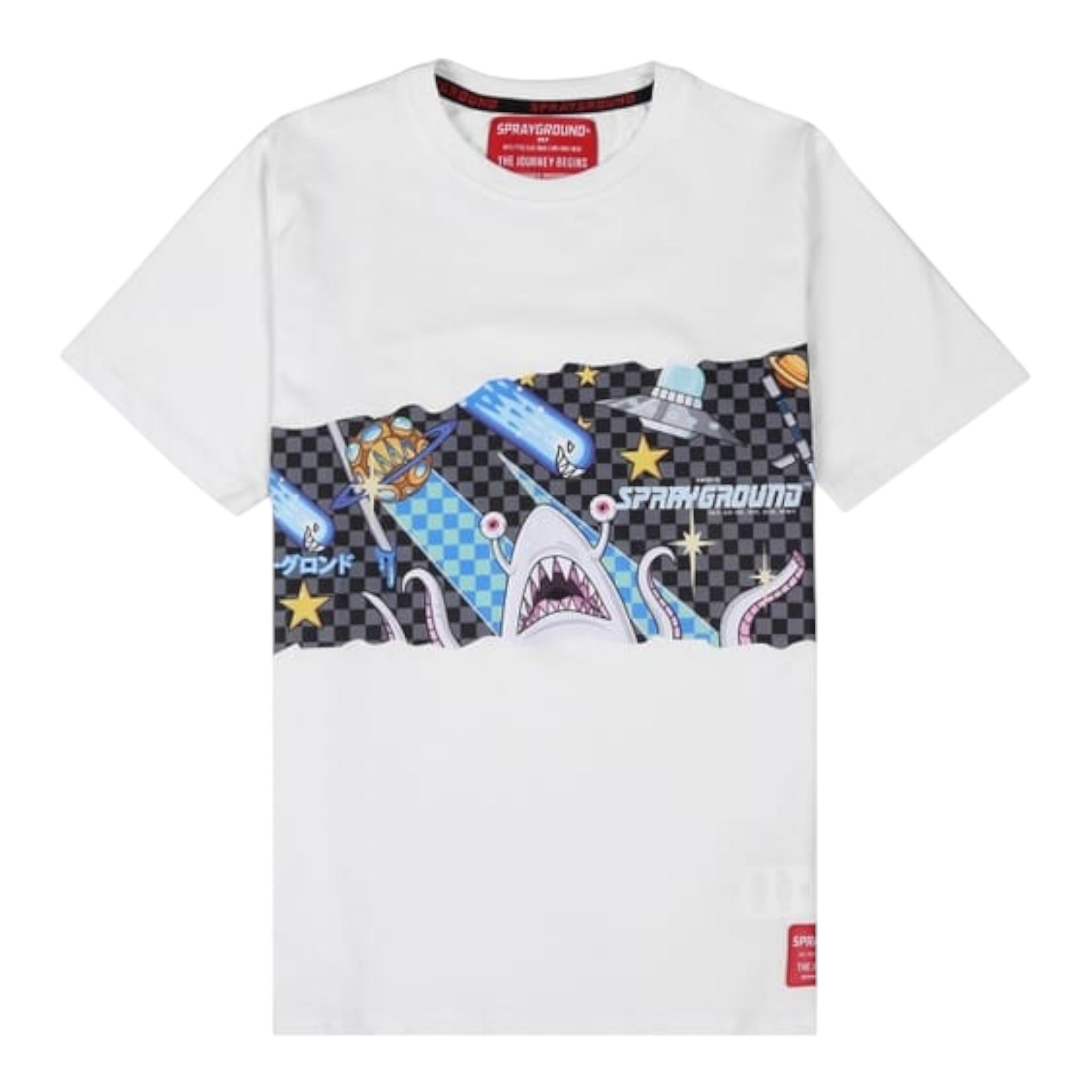 Sprayground T-Shirt Girocollo Tinta Unita con Stampa per Bambino SPY670WHT BIANCO SPRAYGROUND 