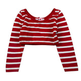 Vicolo Maglia Crop Bicolore con Fantasia A Righe per Neonata 3145WY00311 BIANCO/ROSSO VICOLO 